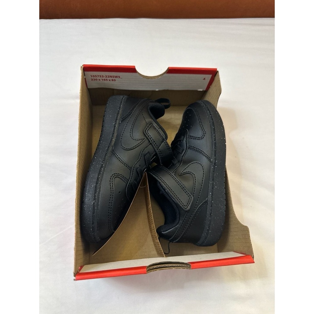 NEW Nike Court Borough Low 2 BLACK Baby Infant Shoes Sneakers Size 5C